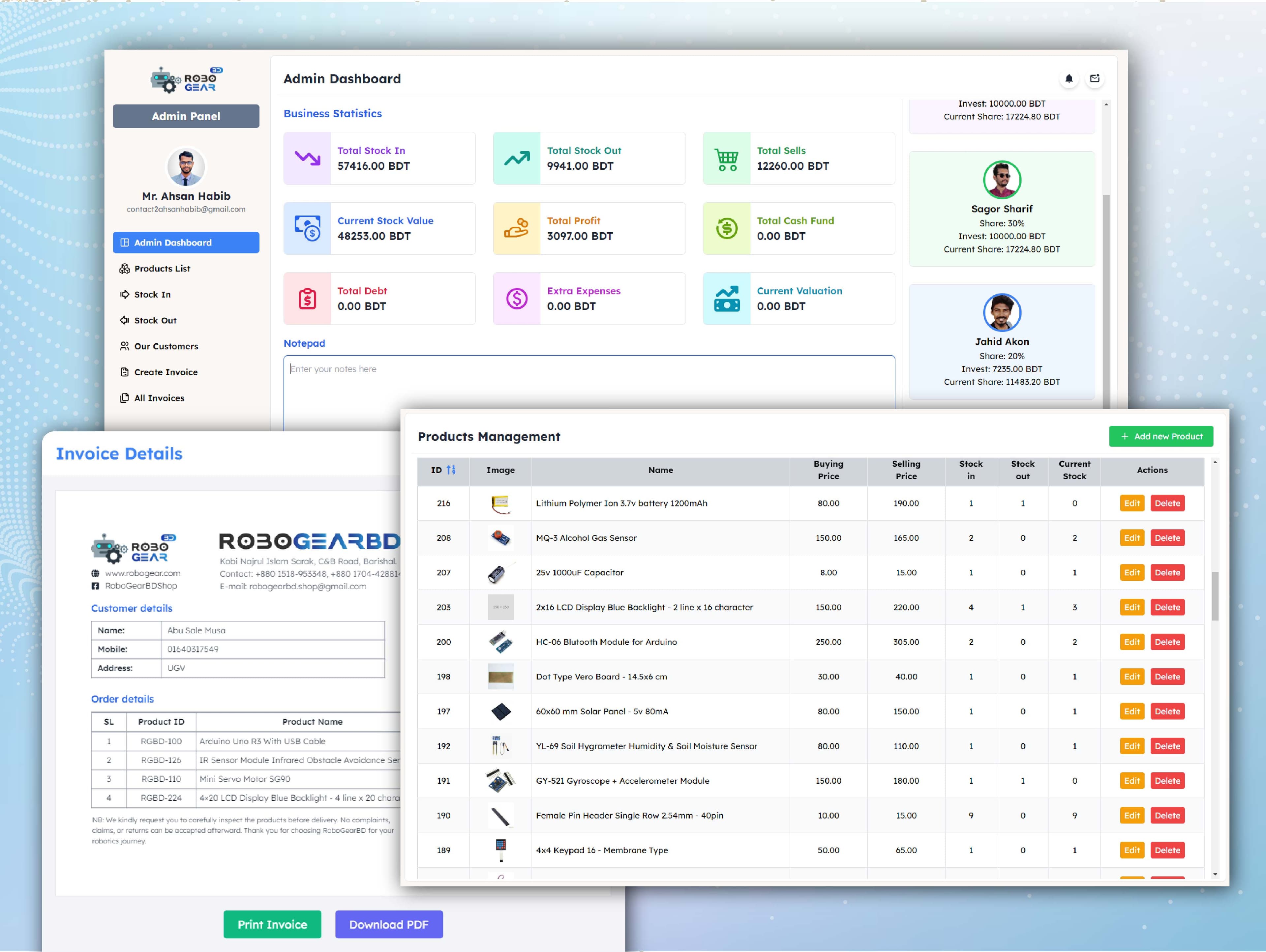 E-commerce Admin Panel